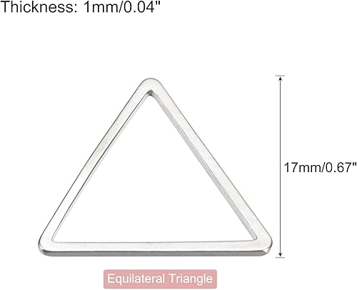 Miniatura 2 de MECCANIXITY Aro de abalorios triangulares, triángulo con marco hueco, anillo de enlace geométrico para hacer joyas