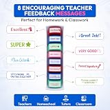 Teacher Stamps Self Inking Set of 8 - Motivational Classroom Grading Stamps for Teachers, Colorful Reward Stamp Set for Homework & Tests - Gift for Teachers, Teacher Supplies for School, Darice
