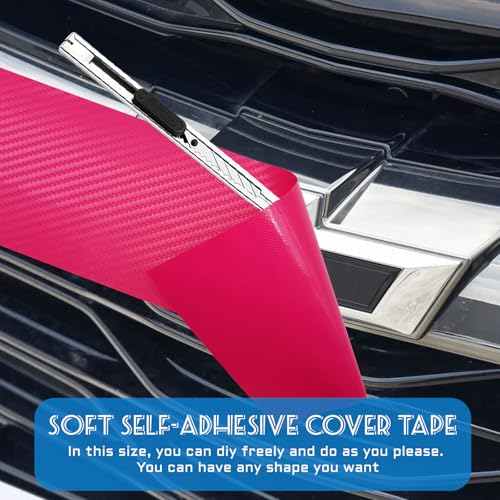 Image of Bilisin Compatible with Bowtie Emblem Logo Wrap Stickers Cut-Your-Own Vinyl Wrap Overlay DIY Decals for Chevy 11.8 inch x 4 inch,3PCS Pink