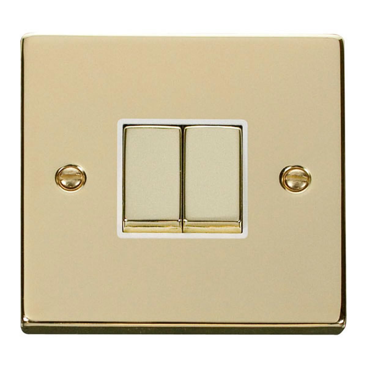 Polished Brass 10A 2 Gang 2 Way Ingot Light Switch
