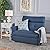 GDFStudio Hana Plush Cushion Tufted Back Loveseat Recliner (Fabric/Navy Blue). from GDFStudio