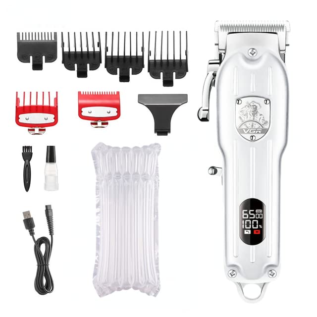GenericHomeAE - VGR Hair Clipper Professional Hair Trimmer Cordless Hair Cutting Machine Electric BARBERs Digital Display Clipper for Men V-092 (silver wihout box)