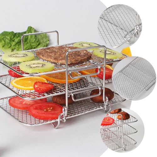 Soporte desmontable para freidora de aire ideal para preparar aperitivos saludables en casa 7