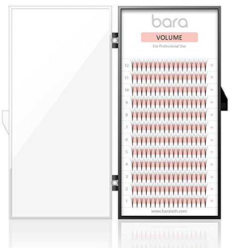 BARA Premade Volume Eyelash Extensions - 3D Short Stem Premade Fans | 0.07mm (C Curl,9mm) Pre Made Lash Extension Mixed Tray Pre Made Eye Lash Extension Fan