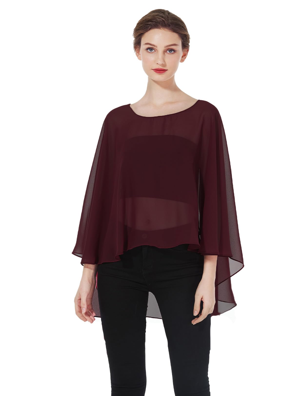 BEAUTELICATE Capa Poncho Gasa Fiesta Mujer Chales de Novia Ligero Elegante para Boda Cerimonia Evento Formal Graduación Cosplay Elf