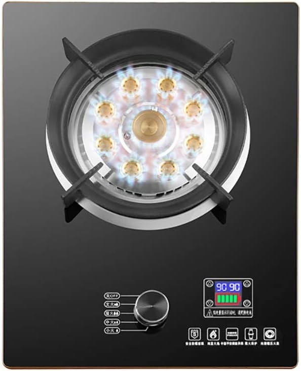 Mini Gas Stove Built-inGas hob Black –Plate Nine Cavity Fierce Fire Burner with FFD and Enamel Pan Stands Home Kitchen Built-in Gas Stove Single Stove [Energy Class A] (Color : NG) (Lpg)