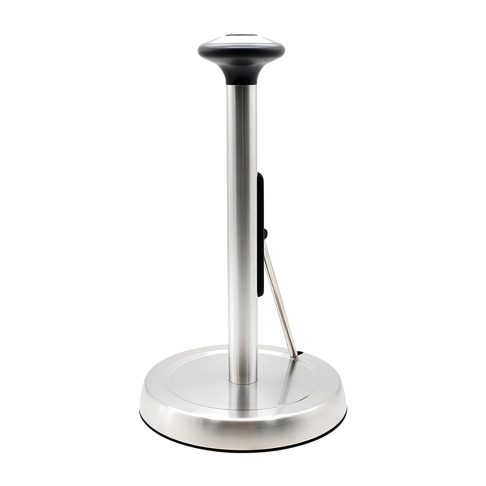 Stainless Steel Towel Roll Holder with Nonslip Base Space Saving Paper Towel Rack for Countertops or Wall Mount Paper Holder Kitchen Roll Stand Countertop Dispenser Black for Kitchen Counter