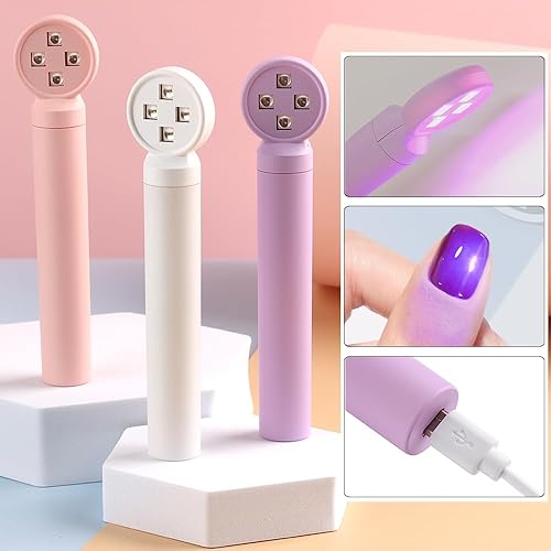 Mini lámpara de uñas secador de luz UV para uñas portátil de mano UV LED secador de uñas lámpara linterna de un solo dedo, interfaz USB, lámpara de