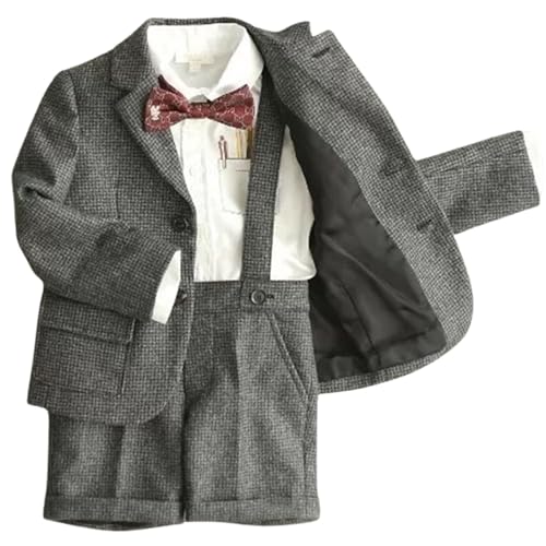 Costume pour garçon motif pied de poule - Smoking deux boutons haute finition