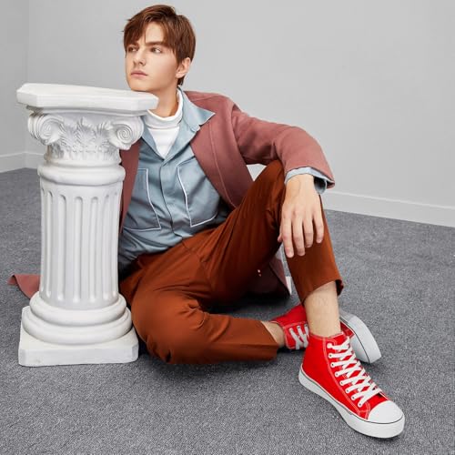 Image of yageyan Men's High Top Canvas Sneakers Fashion Lace up Walking Shoes Casual Classic