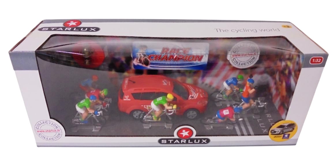 OPO 10 - STARLUX Children's Toy Box The World of Cycling Peugeot 4007 + 7 Cyclists 1/32 Scale, Red, Blue, Yellow - Image 2