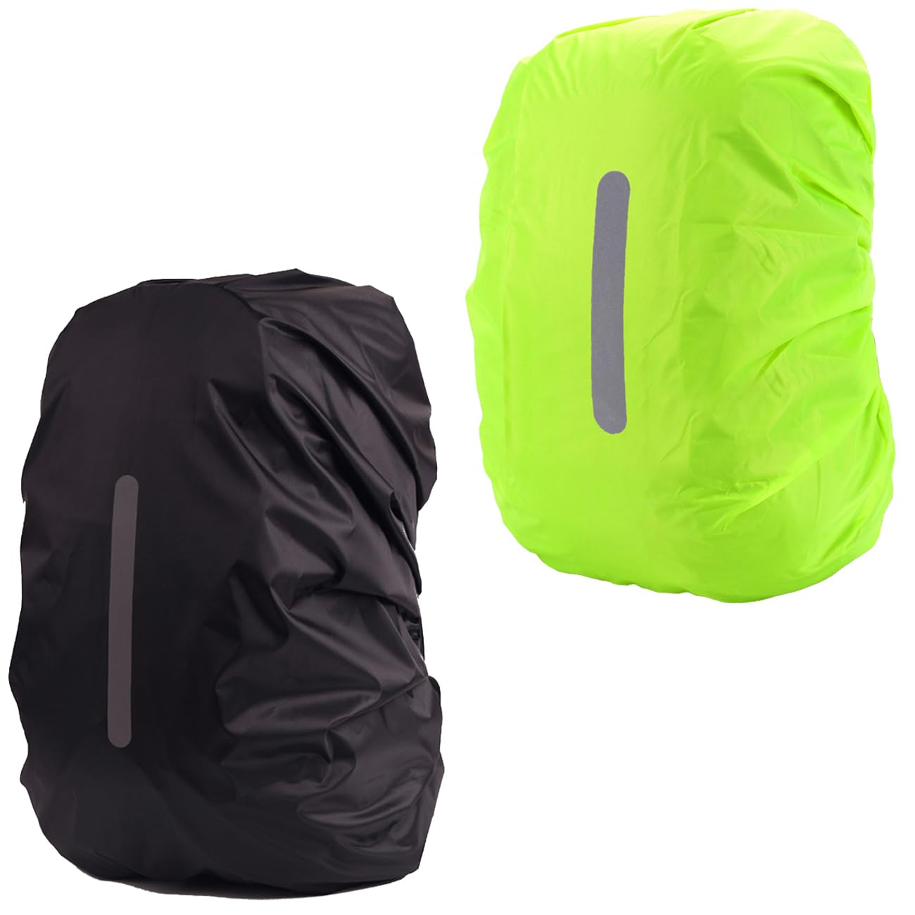 MOPHOEXII Wasserdichte Rucksack-Regenhüllen, ultraleicht, kompakt und faltbar, mit Reflektorstreifen für Wandern, Camping und Reisen, 2er-Set