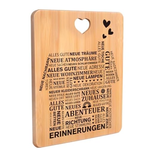 Apjielop Einzugsgeschenke Haus - Bambus Schneidebrett Geschenk zum Einzug ins Haus, Richtfest Geschenk, Einweihungsgeschenk Wohnung Haus, Neue Wohnung Geschenke, Leicht und praktisch（28 X 21.5 Cm）