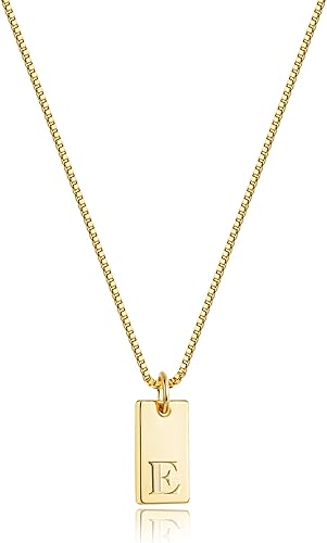 Collares con iniciales para mujer, delicado collar con letra de oro de 14 quilates, chapado en oro de 14 quilates, collar con inicial de oro simple,