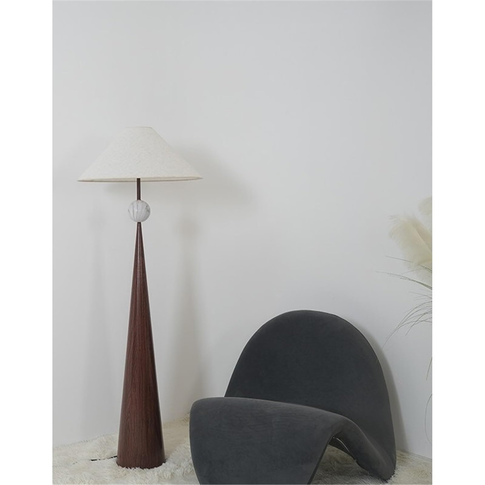 Soggiorno Lampada da terra decorativa struttura ferro paralume tessuto