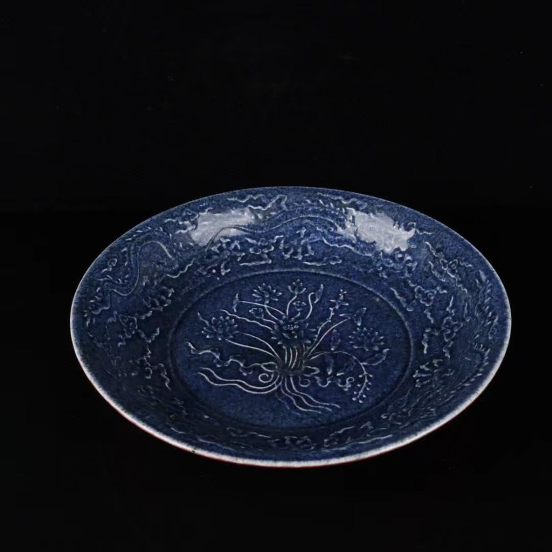 中国古美術✦大明宣徳紋 霽藍紅釉浮彫り花卉紋盤セット✦置物・文房具・陶芸・観賞皿 中国古美術✦大明宣徳紋 霽藍紅釉浮彫り花卉紋
