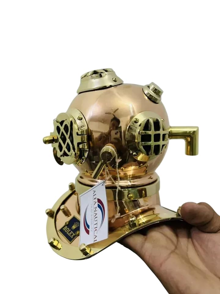 Casco de buceo de cobre para solucionar estanterías vacías con estilo náutico 2