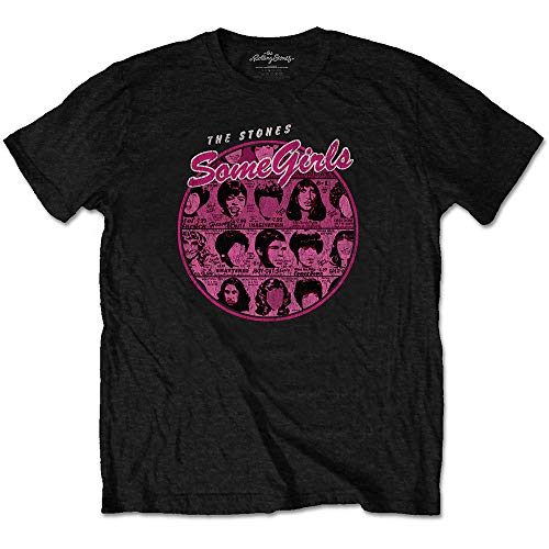 The Rolling Stones Some Girls Circle Version 1 Officiel T-Shirt Hommes Unisexe - Les Beatles, Paul McCartney, John Lennon, RIngo Starr, George Harrison The Rolling Stones Some Girls Circle Version 1 Officiel T-Shirt Hommes Unisexe