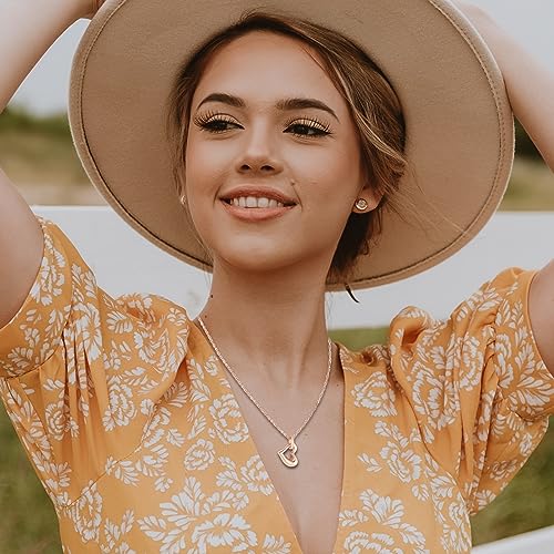 SOITIS Urn Necklace for Ashes Heart Necklace with Shiny Zircon for Women Cremation Jewelry for Ashes Stainless Steel Keepsake Waterproof Cremation Necklace for Ashes - Rosy