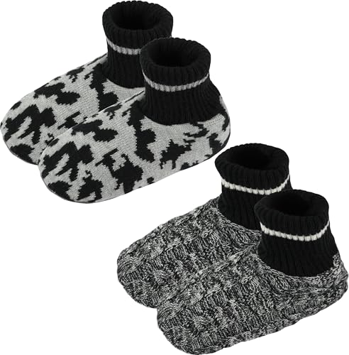 Image of BenSorts Men Fuzzy Slipper Socks with Grippers Non Slip Indoor House Socks Christmas Gifts
