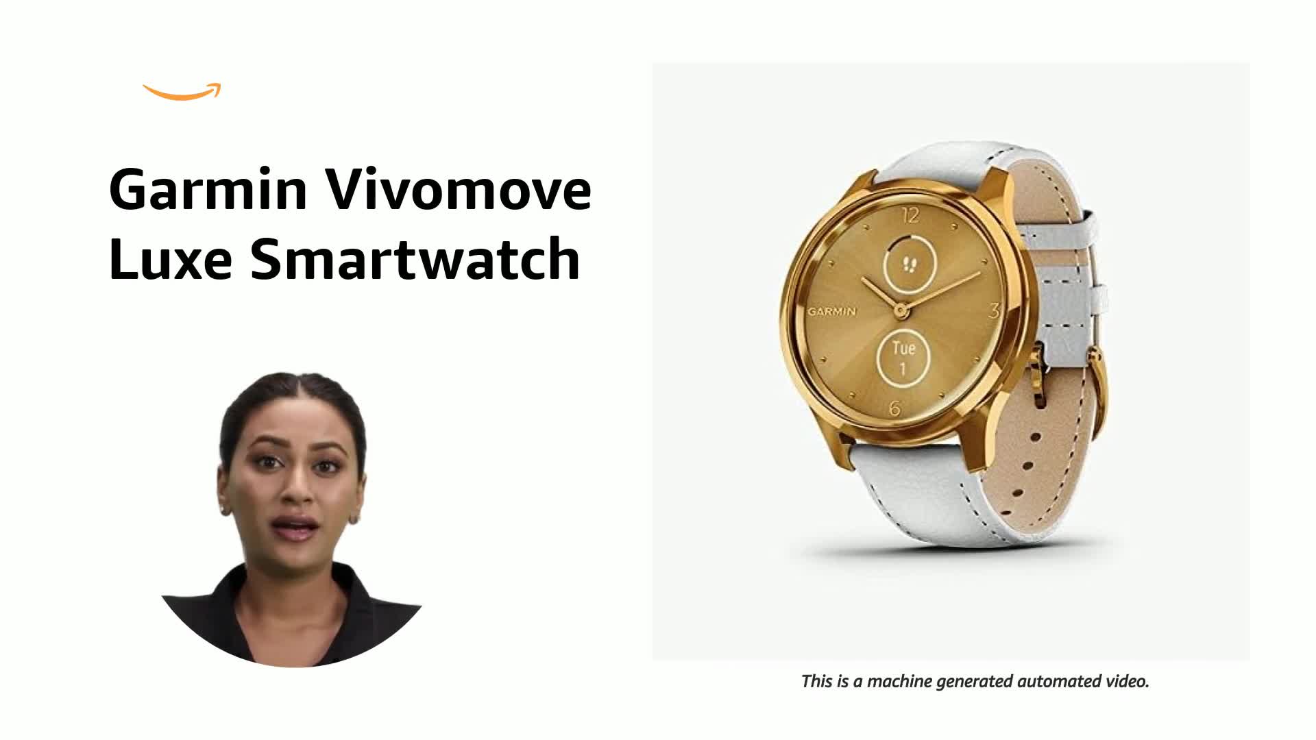 Garmin Vivomove Luxe Gold-White,Leather Band Smartwatch : Amazon 