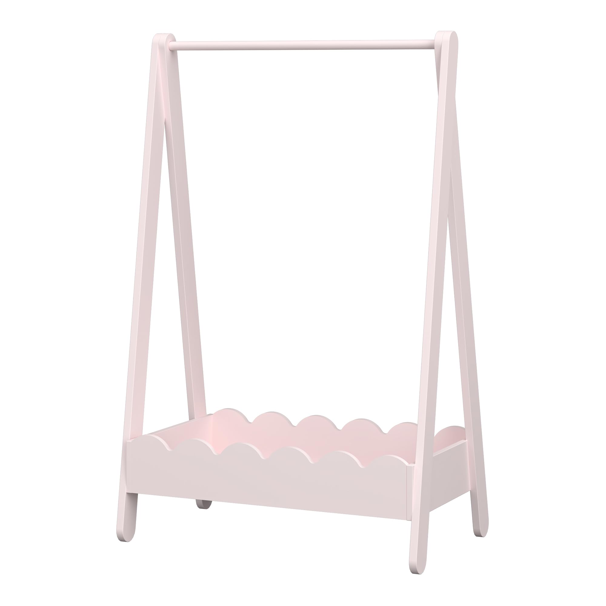 Vestnes Kindergarderobe stehend Kleiderständer für Kinder mit Fach und Kleiderstange 99 x 66 x 38 cm Cotton Candy