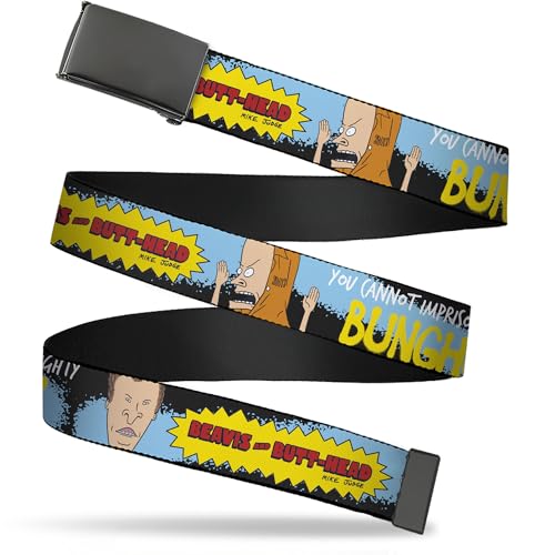 MTV Belt, Flip Web Belt Beavis and Butt Head The Almighty Bunghole Logo Black