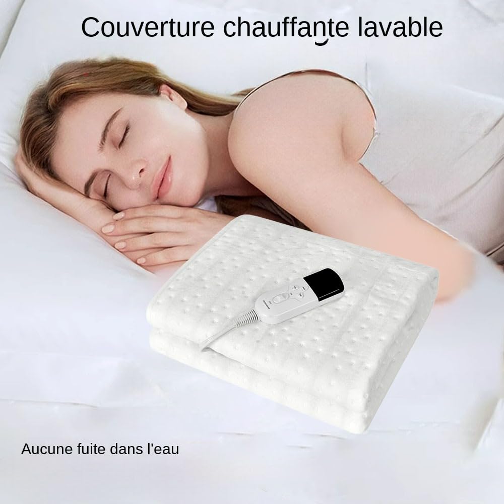 Couverture chauffante Couverture électrique Coussin chauffant 150 * 80cm Coussin de matelas thermique Table de massage Chauffe-corps Chauffe-lit 3 niveaux de chaleur Sous-couverture chaude