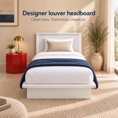 Image of Bniture Modern Low Height Single Size Bed Without Storage | Engineered Wood Platform Bed Headboard | Bed King Size Wooden Cot Double Bed for Bedroom 3 Year Warranty (Frosty White)