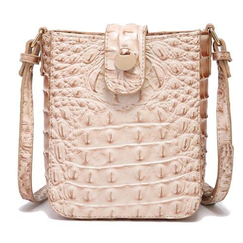 Crocodile Embossed Small Crossbody Bag Fashionable Magnetic Buckle Decoration Shoulder Women's Luxury Wallet