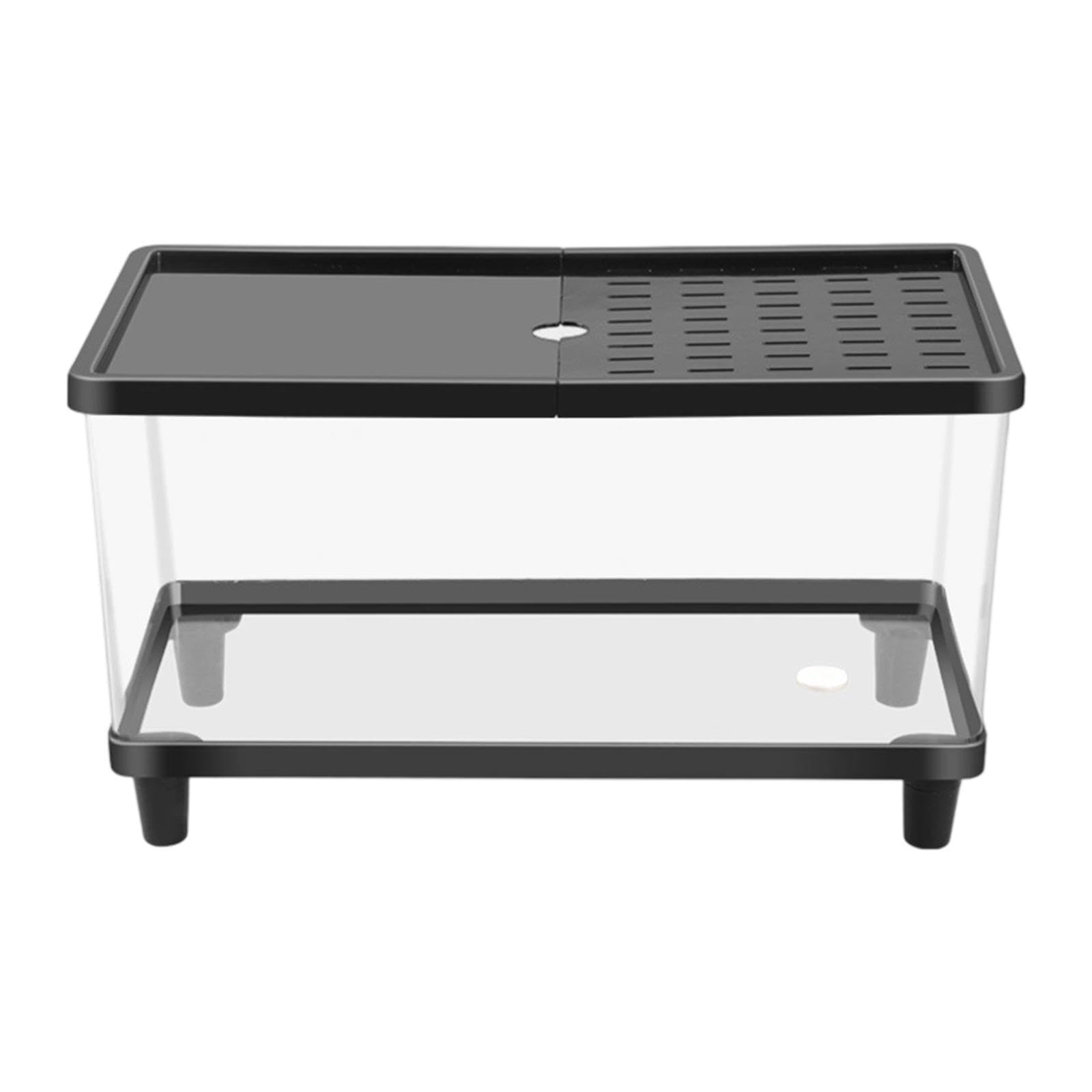 Mini Terrario con Ventilación, Tanque Pequeño para Ranas Y Serpientes, Negro, 40 Cm X 21.5 Cm X 23
