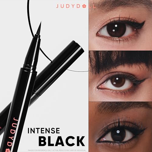 Image of JUDYDOLL Intense Black Liquid Eyeliner - Black Liquid Liner, Waterproof, Smudge-proof, Long lasting, Easy Glide & Ultra-fine Brush Tip, Skip-free Lining, Ideal for Cat Eyes & Wings, Beginner Friendly