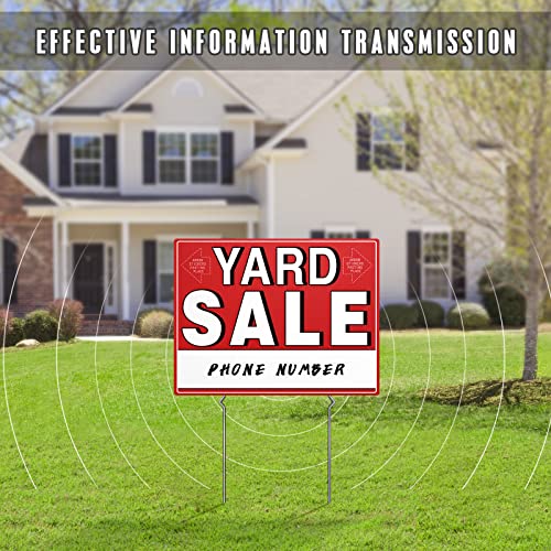 Yard Sale Signs, 17" X 13" ，Yard Sale Signs With Stakes Double-Sided, Yard Sale Signs With Arrow Stickers, Yard Sale Signs With Metal Stakes,Weather-Proof, (3 Pack) #TOP2