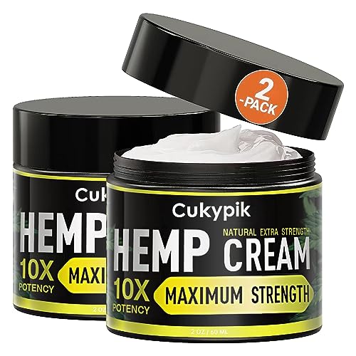 JUYIHEAL 2 Pack Hemp Cream - Hemp Oil & Arnica Cream，All Natural Instant Menthol 2oz