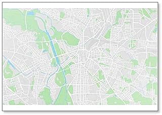 Imán para nevera con diseño de mapa de Leipzig, Alemania en el centro de la ciudad