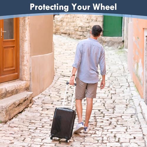 Image of 16 pcs Silicone Luggage Wheel Protector Cover, Trolley Wheel protector, Trolley Wheel Cover, Shock Absorption Wheel Cover for Trolley Bag, Suitcase and Chair