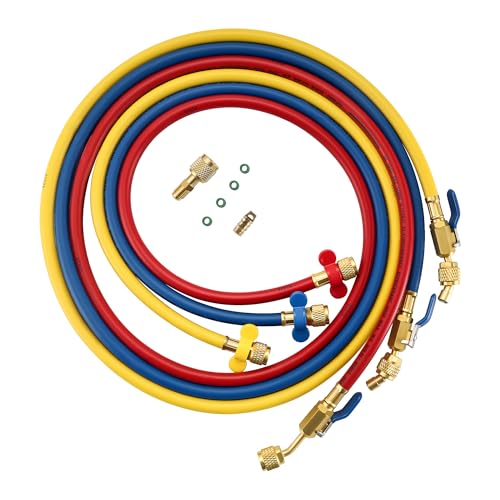 Lichamp A2L Refrigerant Hose Set Ball Valve, 60", 1/4" Left