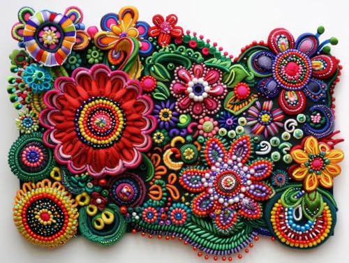 Peinture diamant 5D grand format fleurs colorées kit complet adulte