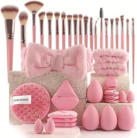 40 PCS Professional Makeup Brush Tools Set, Cosmetic Brush Sponge...