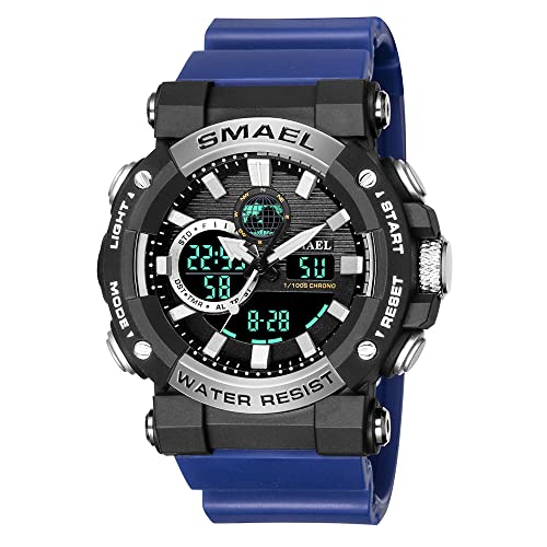 Montre étanche quartz avec lampe LED intégrée et double fuseau horaire sport