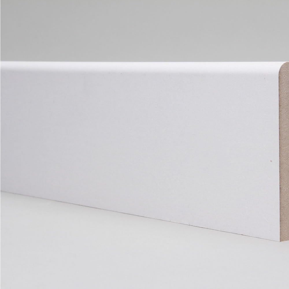 White Pre-Primed MDF Skirting Board - Bullnose Design 119mm x 14.5mm x 4200mm Boards. *FREE DELIVERY* to UK Mainland Addresses.