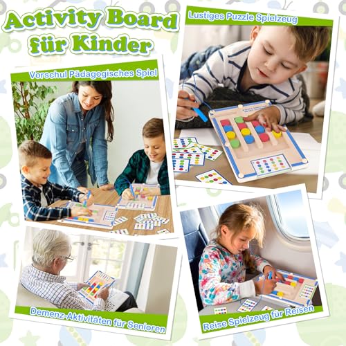 Montessori Spielzeug ab 3 4 5 6 Jahre Junge Mädchen: Motorikspielzeug Geschenk Junge 4-5-6-7 Jahre Geburtstagsgeschenk Activity Board für Kinderspielzeug ab 3-8 Jahr Holzspielzeug Lernspiele Labyrinth