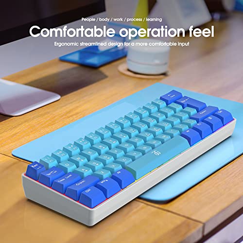Image of Snpurdiri 60% Wired Gaming Keyboard, RGB Ultra Compact Mini Keyboard, Waterproof Mechanical Touch, Small Keyboard for PC /Mac Gamer, Typist, Travel, Easy to Carry on Business Trip (Blue-Wathet)
