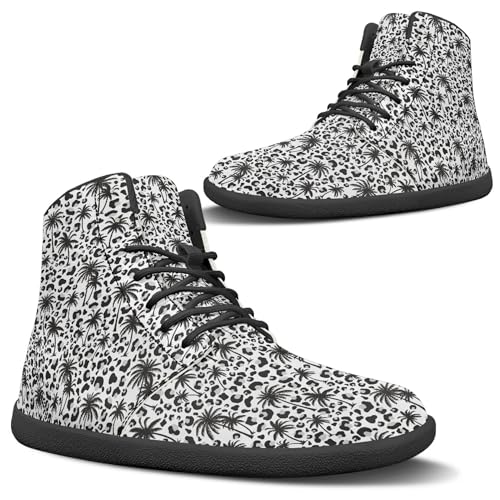 Image of Fashion Print Womens Mens High Top Barefoot Sneakers Flat Shoes