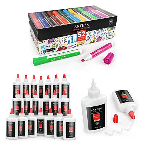 ARTEZA Dry Erase Markers, Bulk Pack of 52 (with Chisel Tip