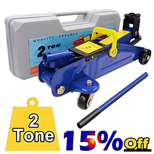 ZanGe Gato hidráulico de 2 toneladas con asa y Funda de Almacenamiento, Color Azul