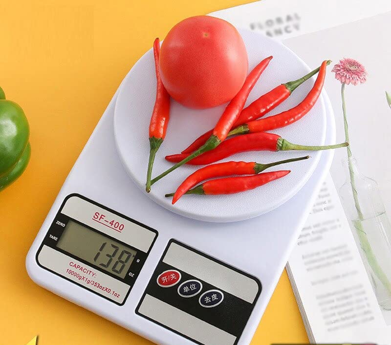TRUESHOP Digital kitchen weight scale |Portable Electric kitchen weighting machine | Multipurpose digital electronic scale with Backlight LCD display for measuring food,vegetable (10kg Capacity)