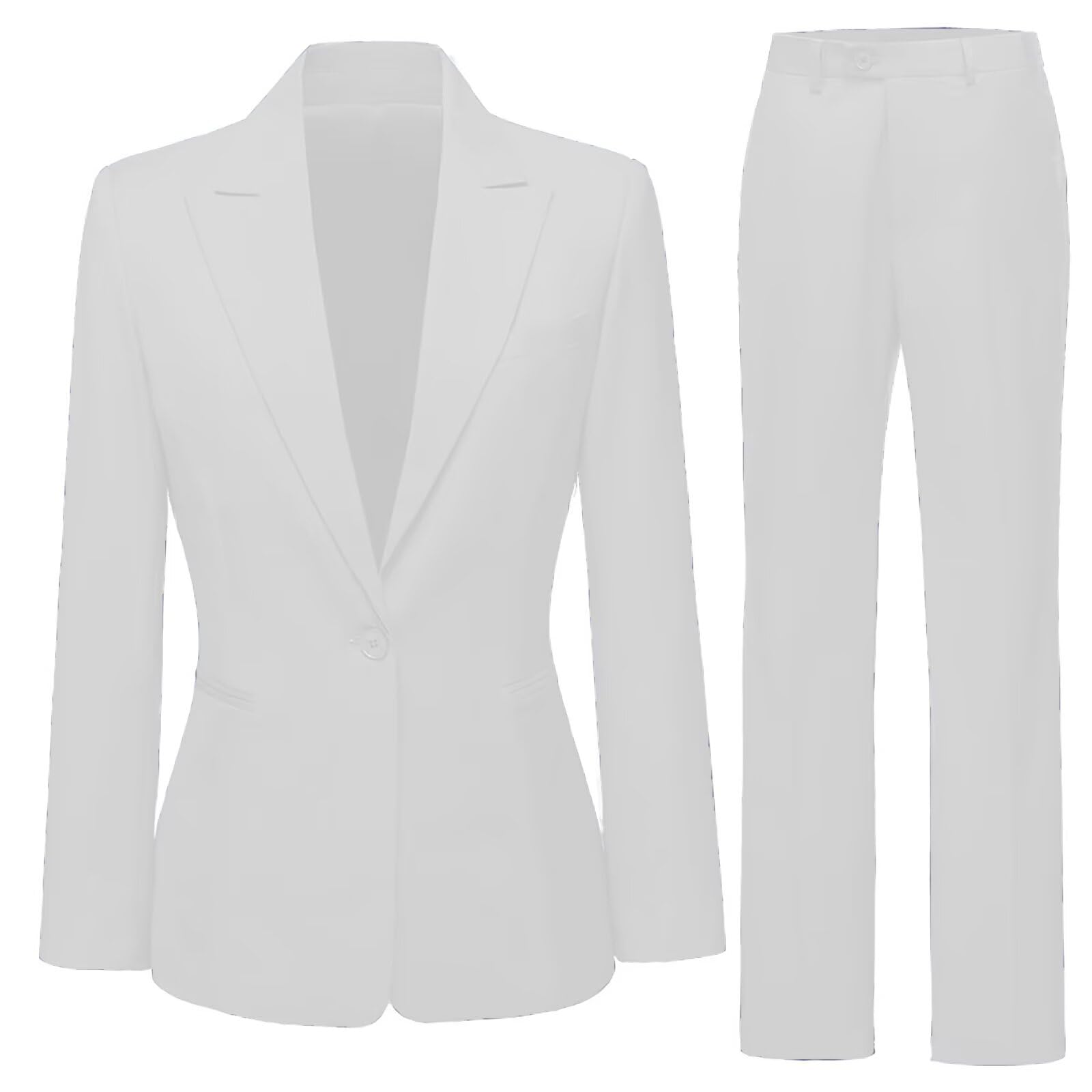 Womens 2 Piece Suit Notched Lapel One Button Slim Fit Business Office Work Tuxedo Blazer Pants Set