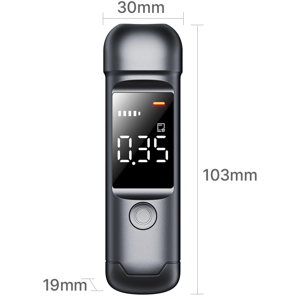 Alcoholimetro Homologado Portátil, Alcoholímetro Digital Sin Contacto Sin Boquilla, Medidor De Alcohol con Pantalla Digital, Test De Alcoholemia Rápido para Coche Y Uso Personal