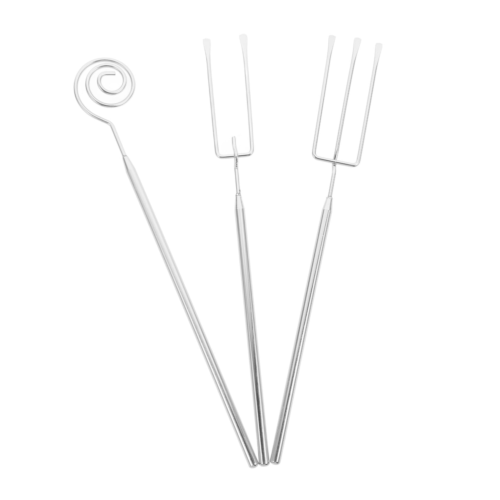 COLLBATH 1 Set Chocolate Fondue Fork Kitchen Gadgets Roast Meat Forks Barbecue Forks Fondue Sticks Food Forks Grilling Skewer Chocolate Fork Picks Cheese Fondue Fork Stainless Steel Silver